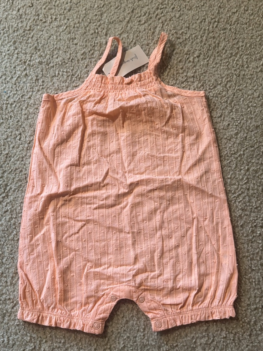First Impressions Peach Pink Sleeveless Baby Romper